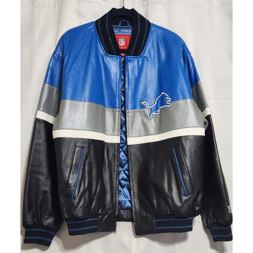 Vintage 90s Detroit Lions leather jacket G-III Apperal